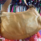 Coach Soho Tan Leather Flap Buckle Shoulder Bag As IS