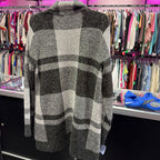 MD L/S plaid cardigan