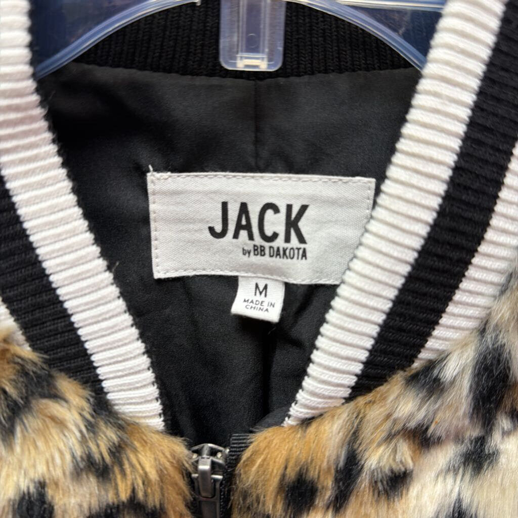 MD L/S Z/F animal print fuzzy jacket