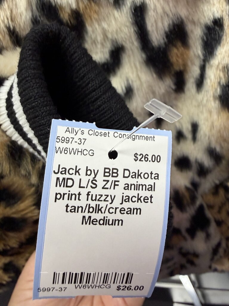 MD L/S Z/F animal print fuzzy jacket