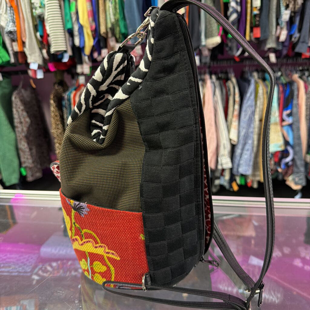 Sandy Hall Mix Fabric Multi patten Slingpack