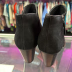 10 Baretraps Suede Textured Upper Stacked Heel Bootie