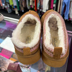 8/9 Jessica Simpson Faux Fur Lined Pink Patterned Trim Slipper