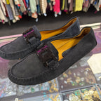 9.5 Vaneli Aiker Driving Moccasin Loafer Suede Chain Detail