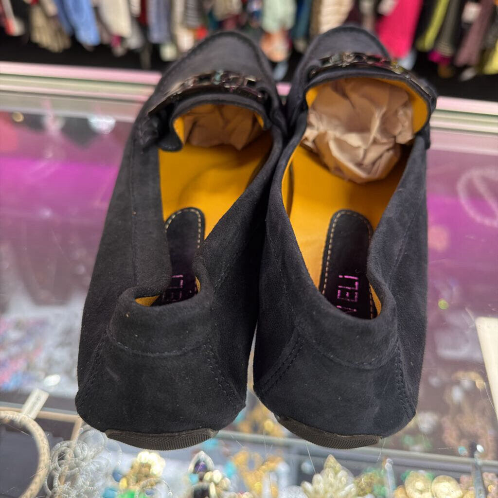 9.5 Vaneli Aiker Driving Moccasin Loafer Suede Chain Detail