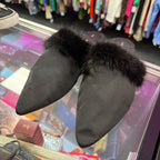 9.5 Birdies Dove Furry Pointed Slide on Shoe
