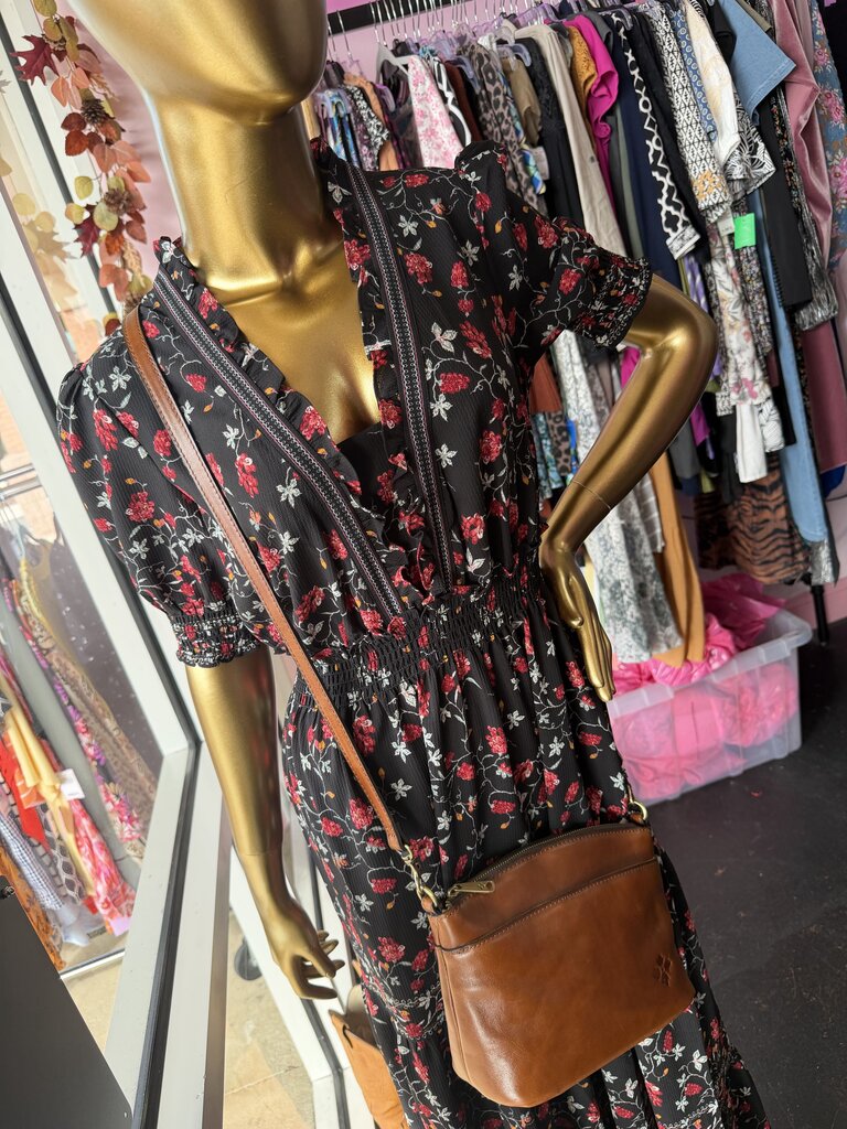SM S/S Floral Ruffle Hem Stretch Dress