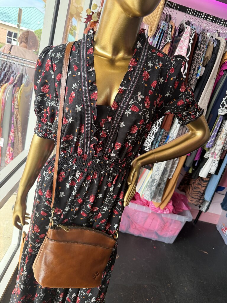 SM S/S Floral Ruffle Hem Stretch Dress