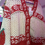 LG LS NWT Urban Kimchi Blue Libby Oversized Fairsle Knit Cardi
