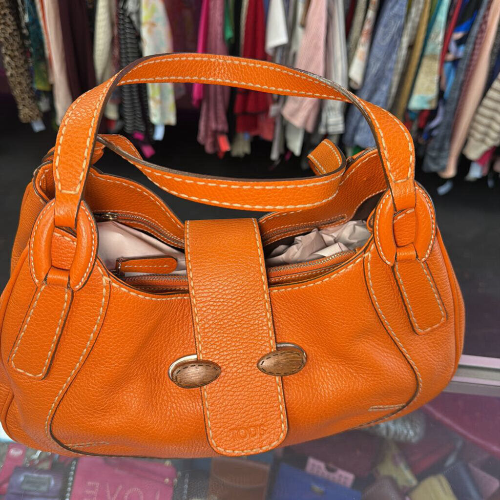 Tod's Vintage Leather Wooden Toggle Shoulder Bag