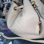 Michael Kors Reptile Embossed Leather Drawstring Shoulder Bag