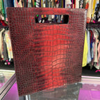 Robin Marc Vintage Croco Embossed Structured Tote