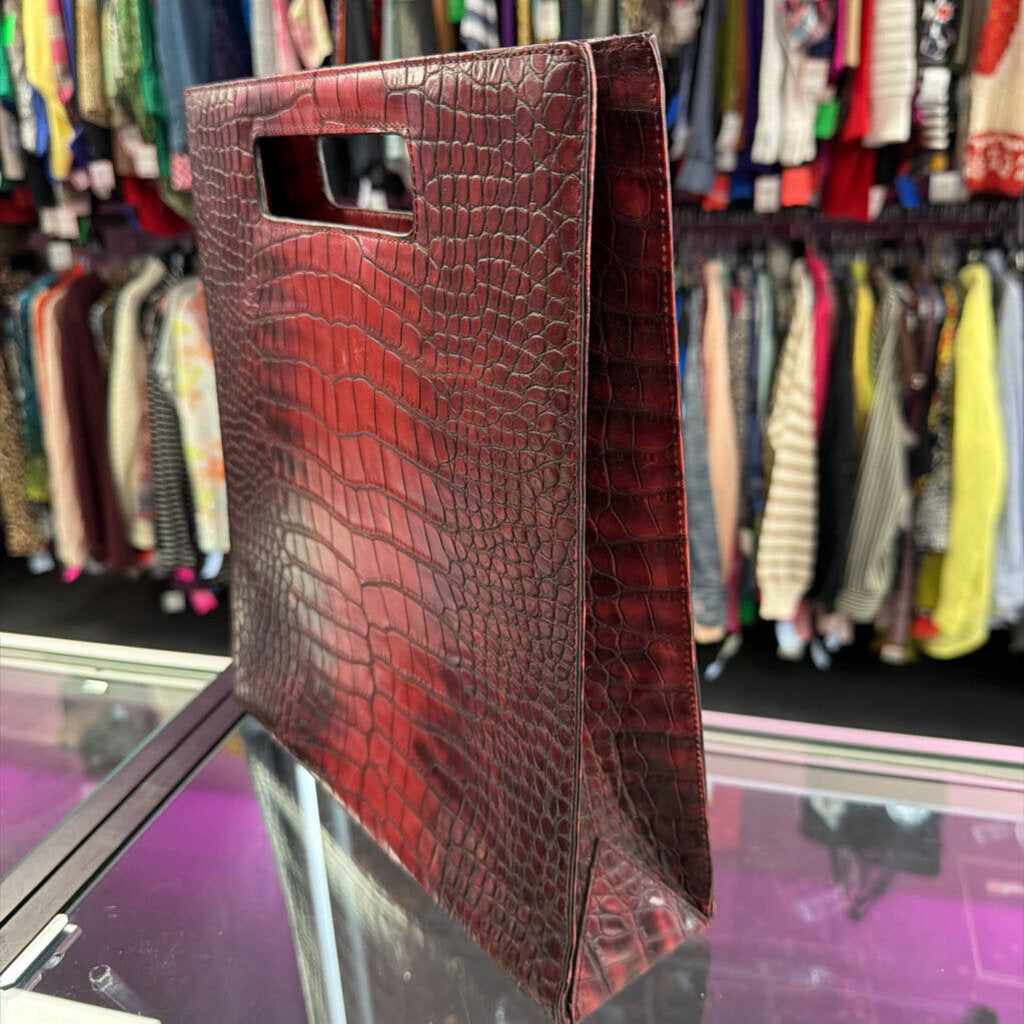 Robin Marc Vintage Croco Embossed Structured Tote
