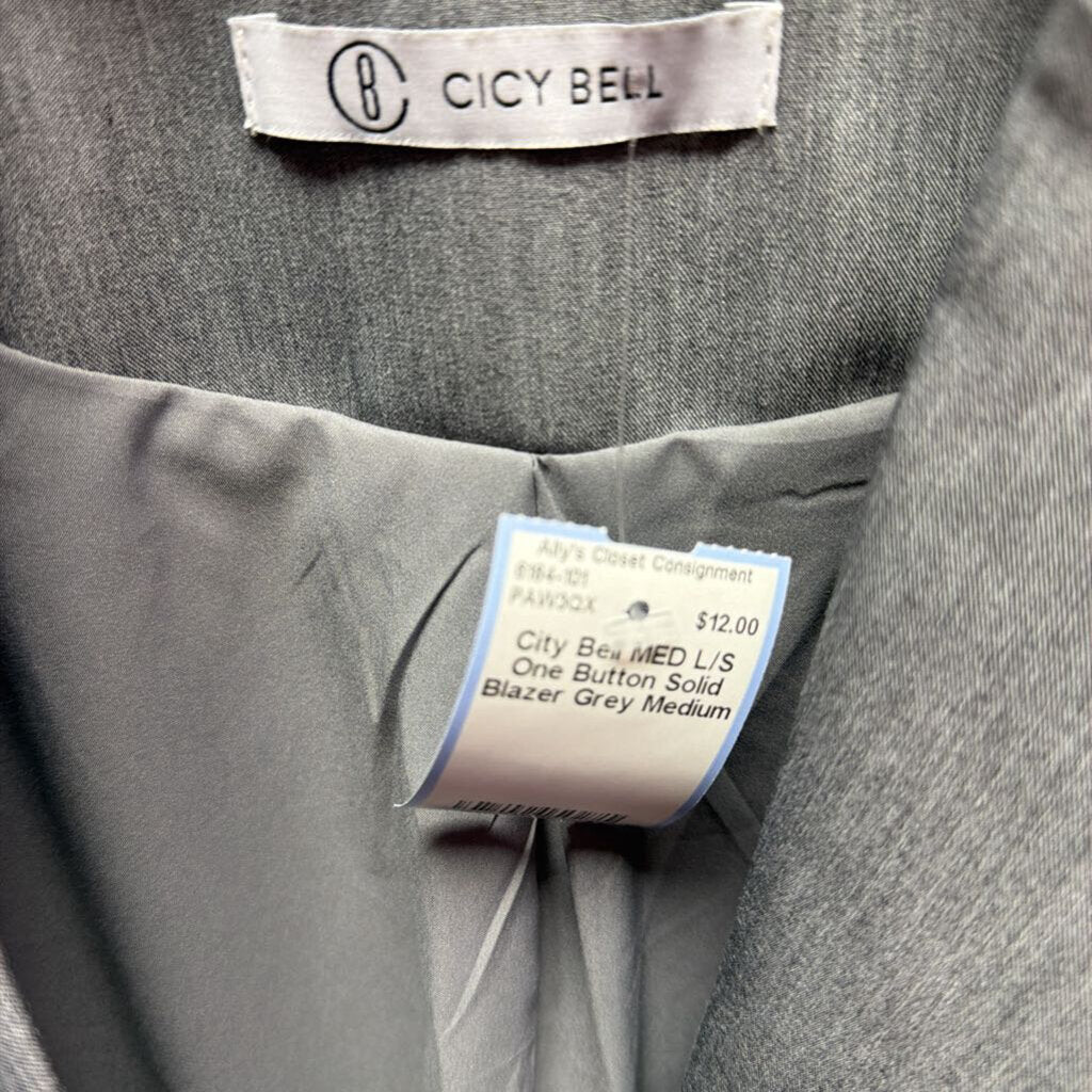MED L/S One Button Solid Blazer