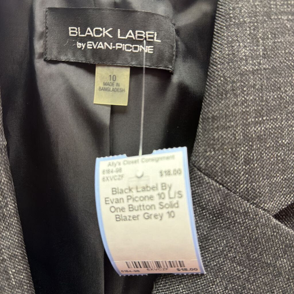 10 L/S One Button Solid Blazer