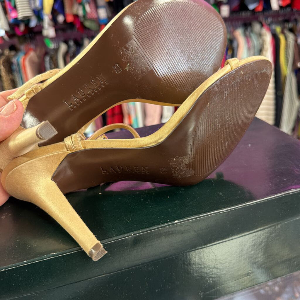 8.5 Ralph Lauren Nude Rhinestone Strappy Heel