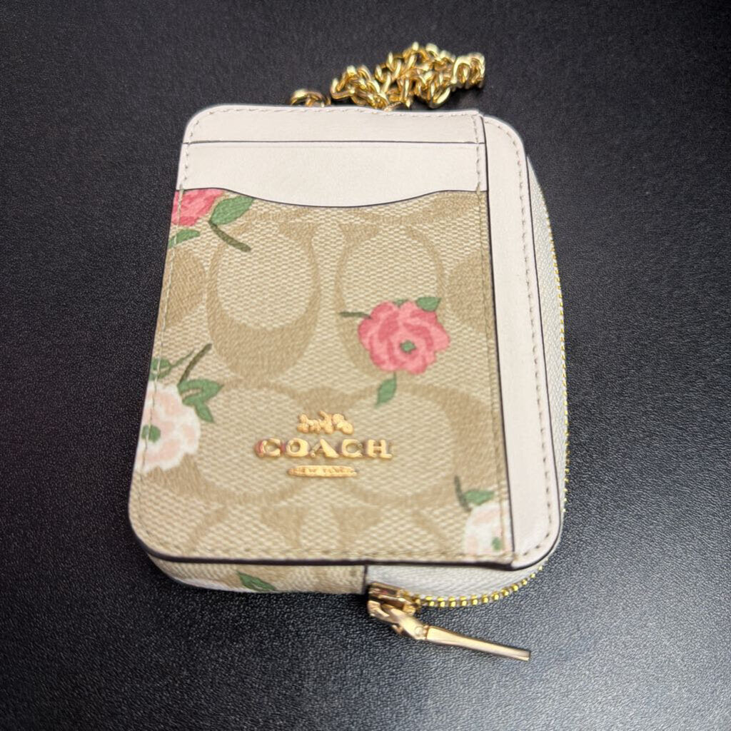 Coach Zip Card Case Signature Canvas Floral