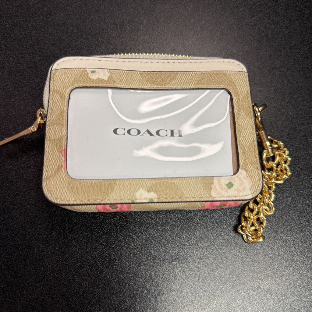Coach Zip Card Case Signature Canvas Floral