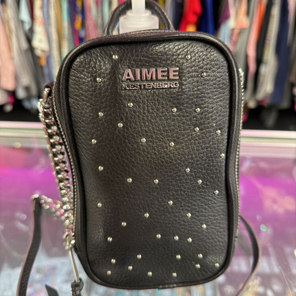 Aimee Kestenberg Just Saying Pebbled Leather Studded Phone Bag