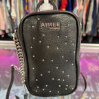 Aimee Kestenberg Just Saying Pebbled Leather Studded Phone Bag