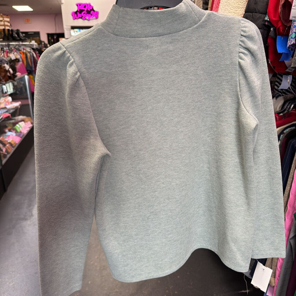 SM L/S Ribbed Solid Top