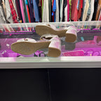 7.5 Vionic Criss Cross Ankle Adj. Straps Chunky Metallic Heel