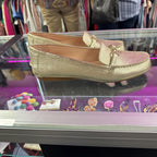 7B Kate Spade Metallic Gold Leather Bit Driving Loafers