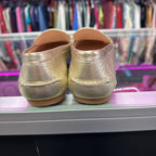 7B Kate Spade Metallic Gold Leather Bit Driving Loafers