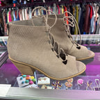 8.5 Eileen Fisher Slew Perforated Lace Up Peep Toe Bootie