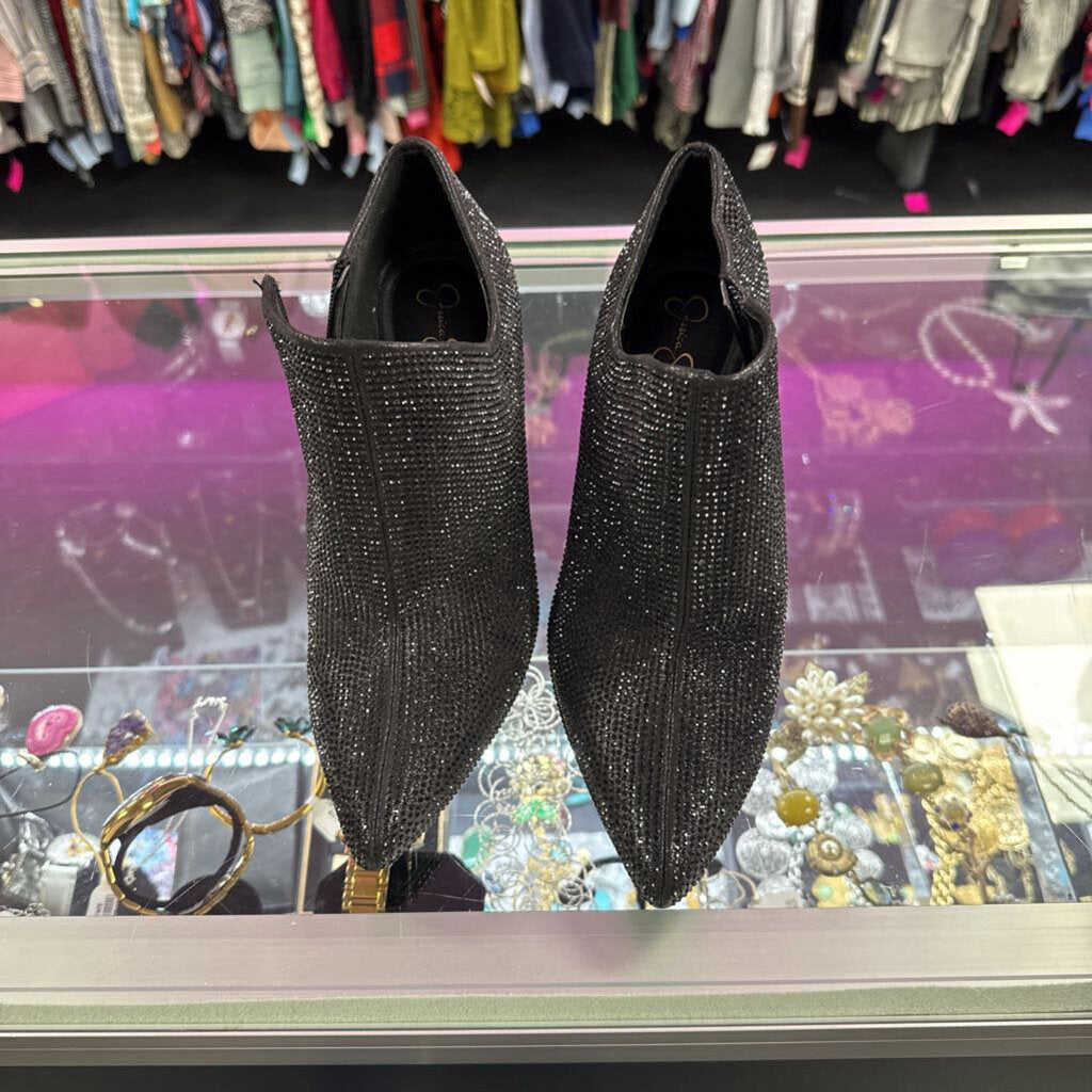 8 Express Sparkle Side Zip Silhouette Bootie