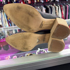 7 Report Pointed Stacked Heel Slide On Reptile Print Mule