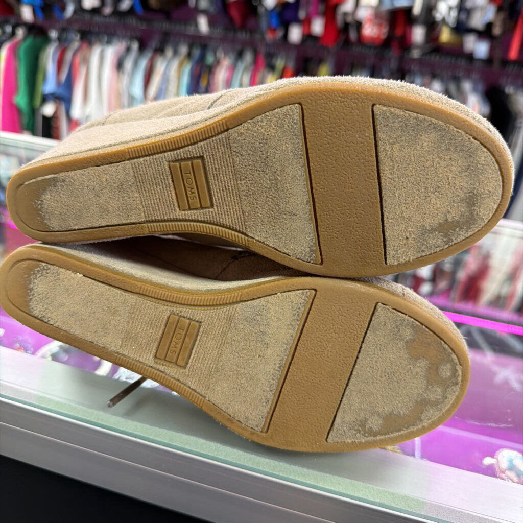 7.5 Toms Desert Wedge Ankle Booties Suede