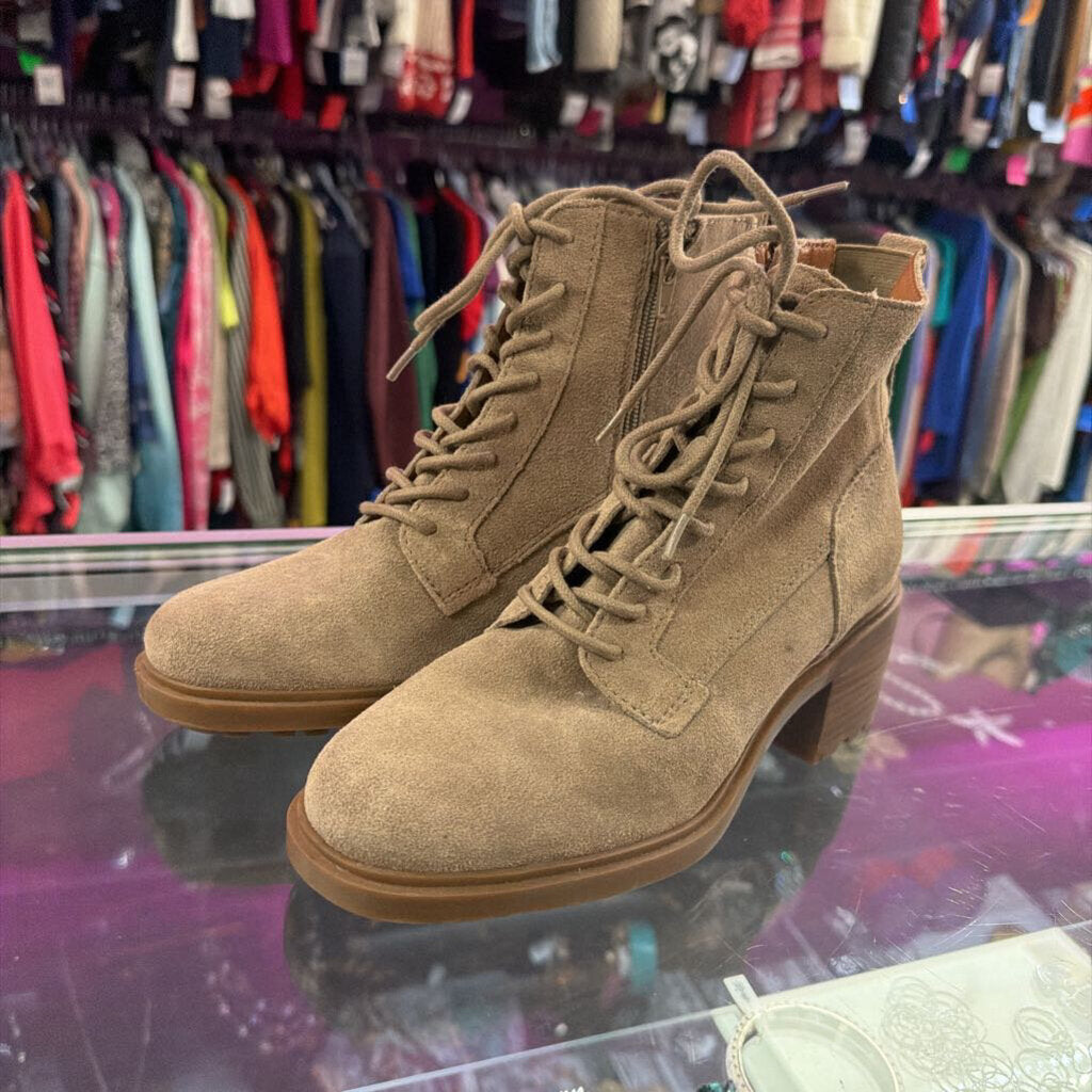 7 Lucky Brand Suede Combat Lace Up Boot
