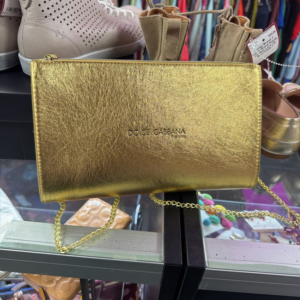 Dolce & Gabbana Beauty Gold Crossbody/Clutch Metallic